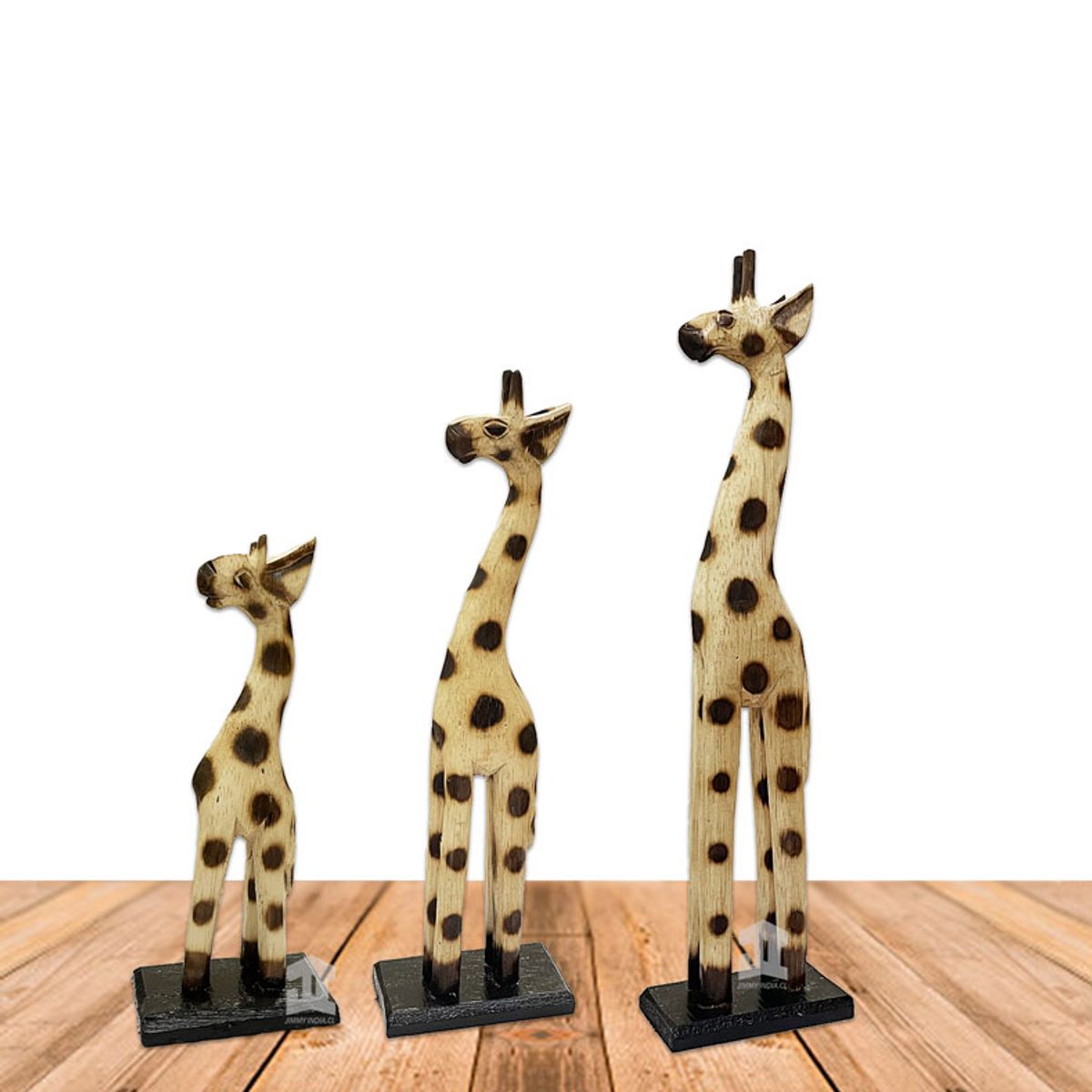 GENERICO - Set de 3 Jirafas de Madera  N°GB46 41cm