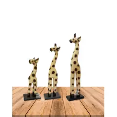 GENERICO - Set de 3 Jirafas de Madera N°GB46 41cm