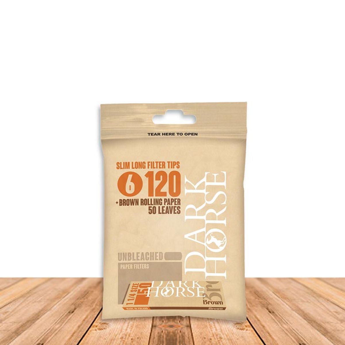 GENERICO - Filtro Dark horse 120 Unidades Slim Long Bio + Papel Brown 