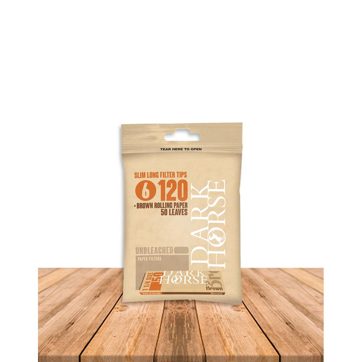GENERICO - Filtro Dark horse 120 Unidades Slim Long Bio + Papel Brown 