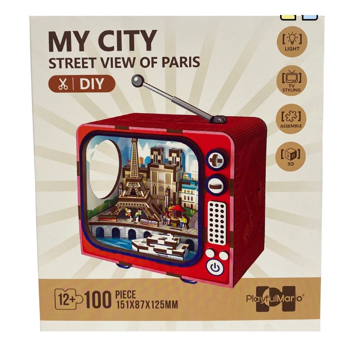 GENERICO - Rompecabezas 3d Maqueta De Paris Con Luz 124 Pcs