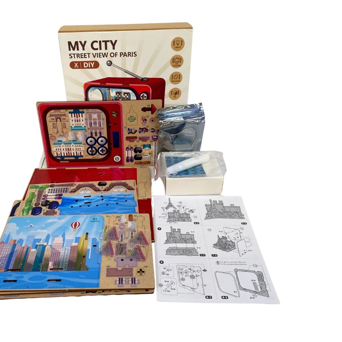 GENERICO - Rompecabezas 3d Maqueta De Paris Con Luz 124 Pcs