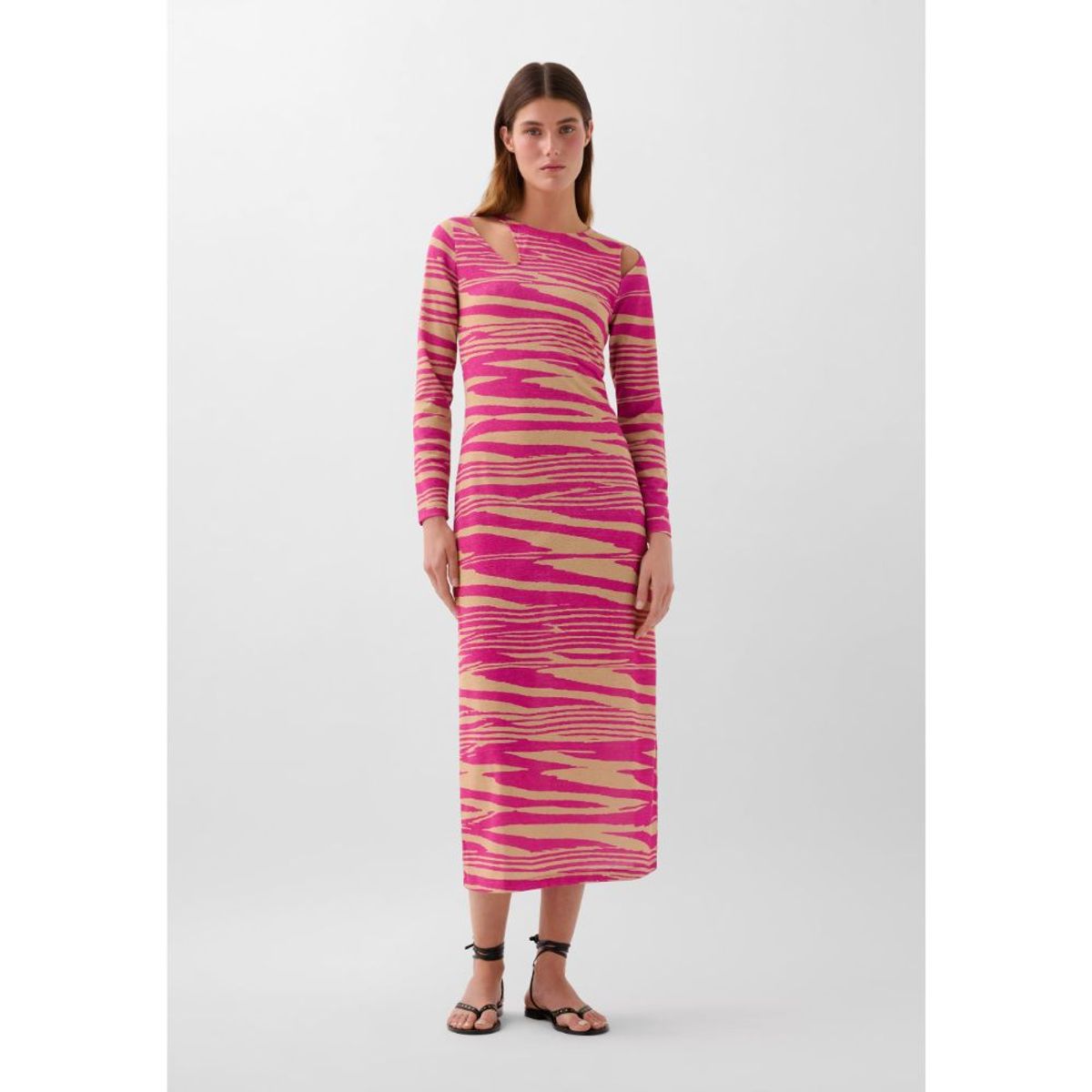 SCALPERS - VESTIDO ANIMAL PRINT ABERTURA
