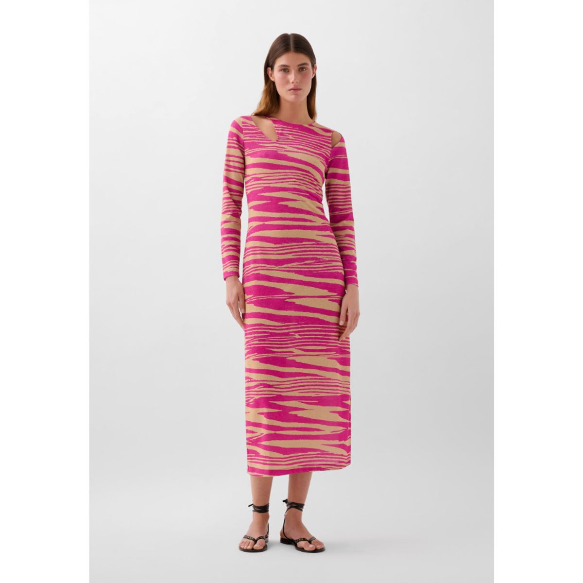 SCALPERS - VESTIDO ANIMAL PRINT ABERTURA