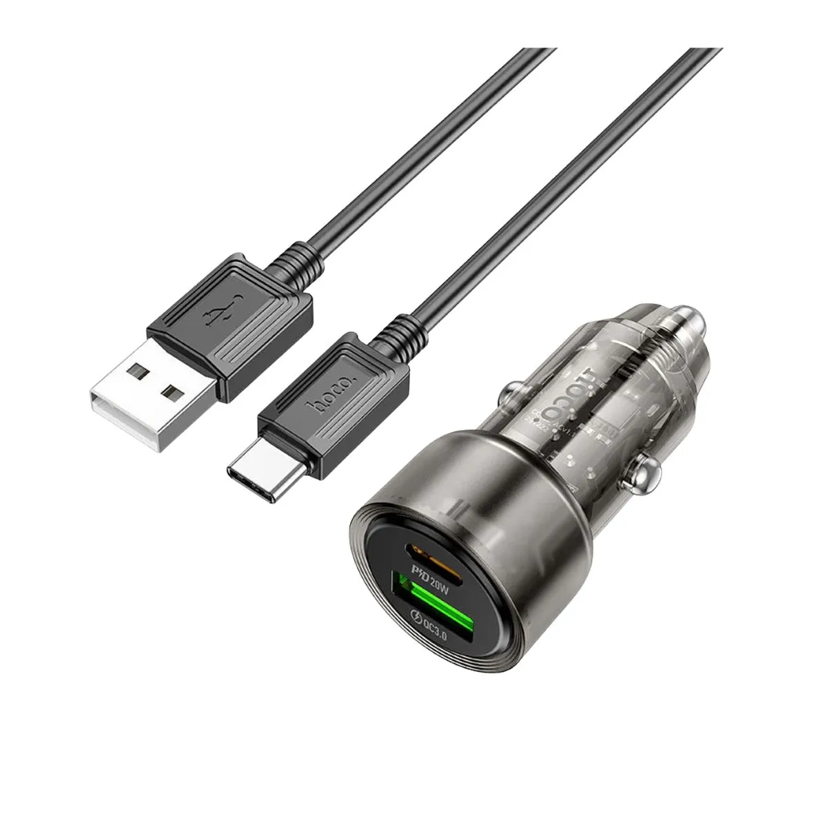 HOCO - Cargador Rápido Auto HOCO Z52 38W USB-C y USB-A Tipo C