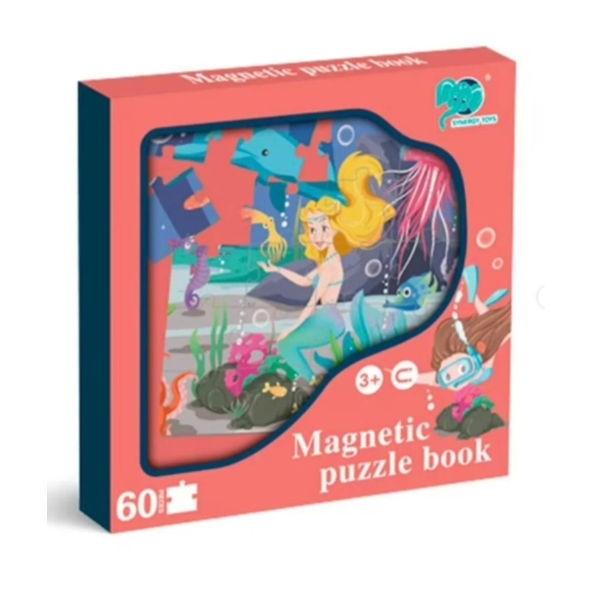 GENERICO - Juguete Puzzle Magnético Sirenas Mundo Acuático 60 Piezas
