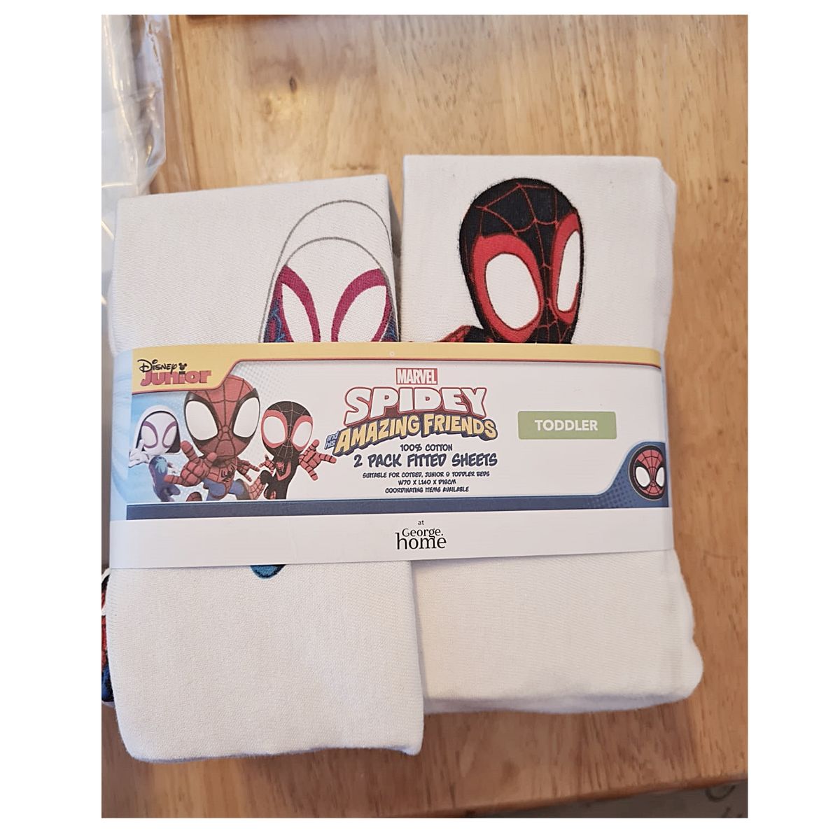 Set 2 sábanas bajeras jersey algodón para cuna grande SPIDEY, marca GENERICO - Foto 2