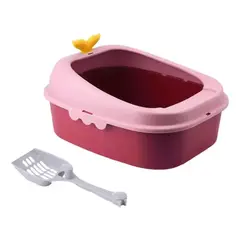 GENERICO - Arenero para Gato Baño Sanitario Abierto Rosa