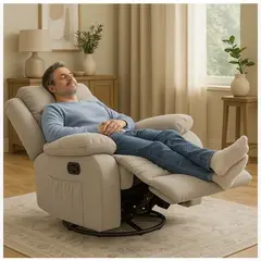 HOMER OUTDOOR - Berger giratorio sillon reclinable masaje y calefaccion mecedora tela tecnica