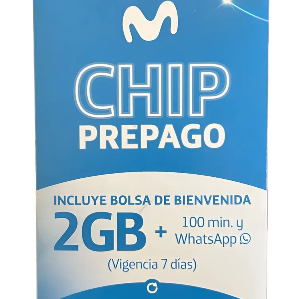MOVISTAR - Chip prepago Movistar + 2 GB de datos + 100 minutos + WhatsApp libre (7 días)