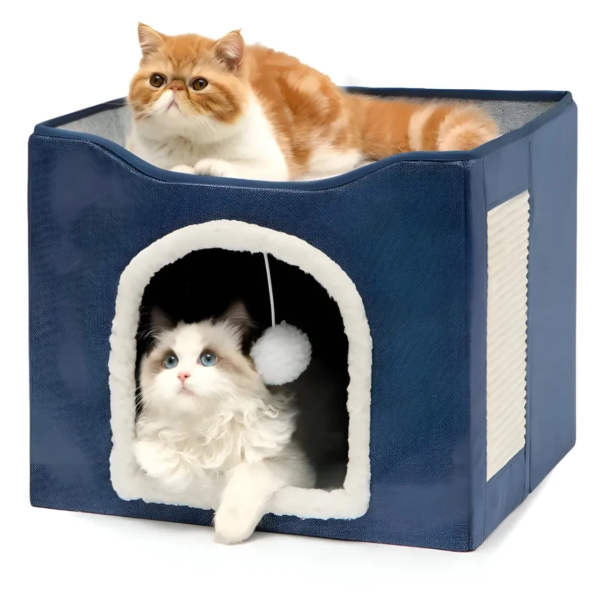 GENERICO - Cama Iglu Cueva para Mascotas Azul