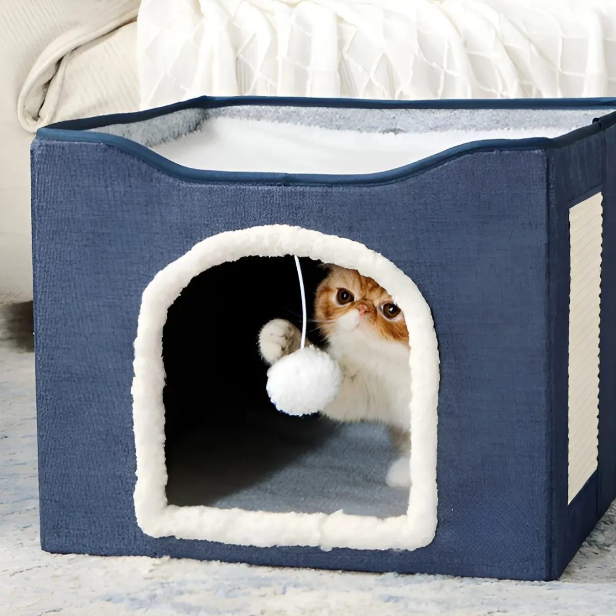 GENERICO - Cama Iglu Cueva para Mascotas Azul