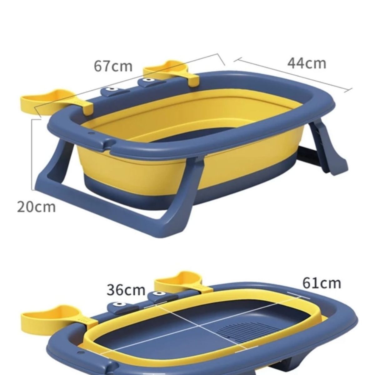 GENERICO - BAÑERA DE BEBE  PLEGABLE AZUL CON DISEÑO DE CANGREJO