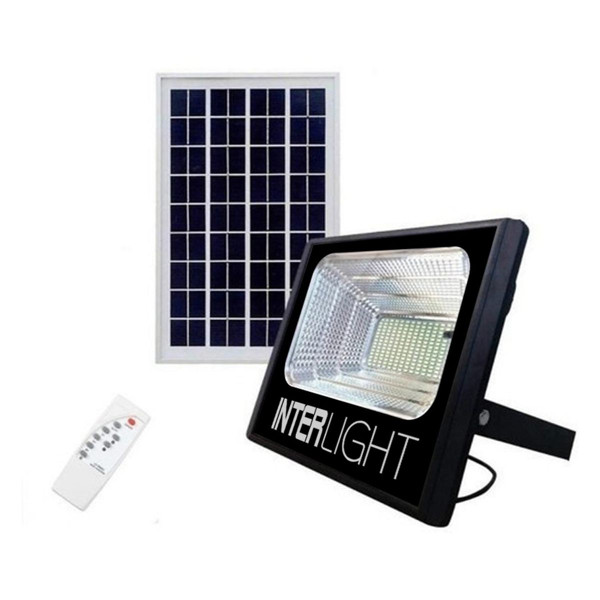 INTERLIGHT - Foco Proyector Led Solar 25W + Panel InterLight