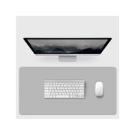Alfombrilla Mousepad De Cuero Impermeable Reversible 80x40 GRIS