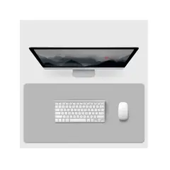 GENERICO - Alfombrilla Mousepad De Cuero Impermeable Reversible 80x40 GRIS