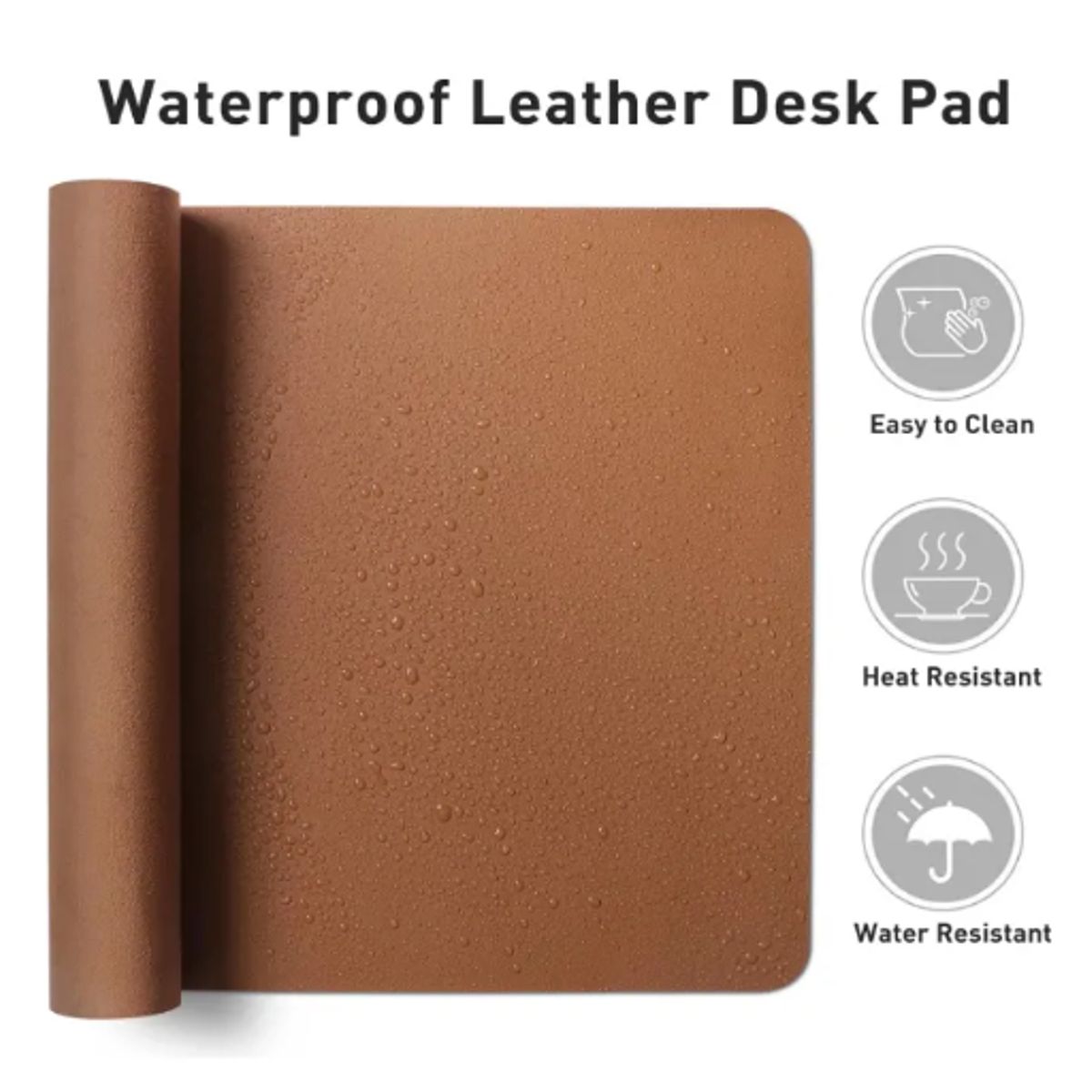 GENERICO - Alfombrilla Mousepad De Cuero Impermeable Reversible 80x40 MARRON OSCURO