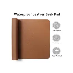 GENERICO - Alfombrilla Mousepad De Cuero Impermeable Reversible 80x40 MARRON OSCURO