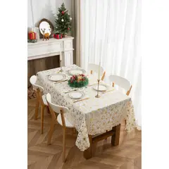 GENERICO - Mantel Impermeable Rectangular Decoración Navidad 220x140 Mantel Blanco