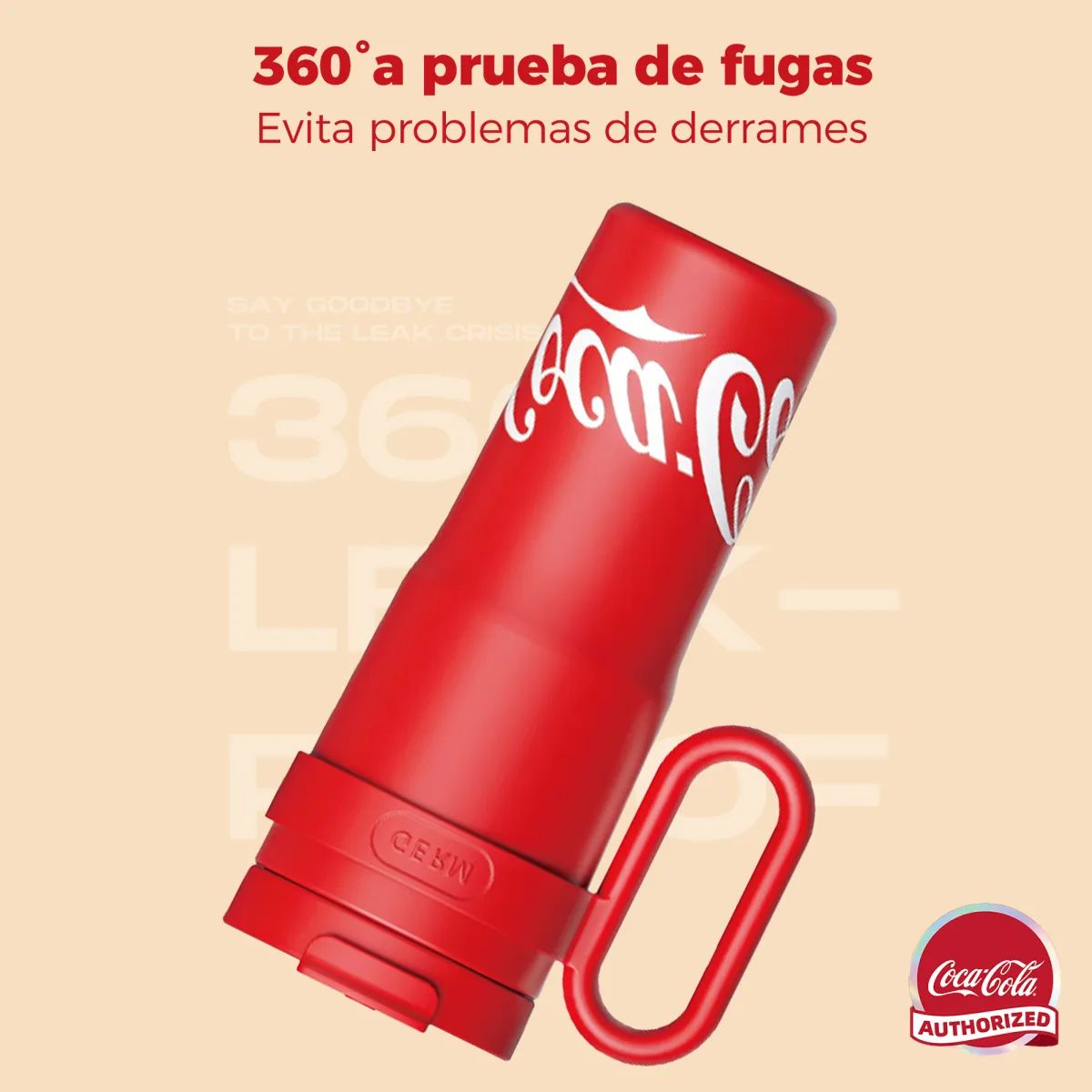COCA COLA - COCA COLA Germ Termo Mug De 1100ml Vaso Térmico Agua Mega Tumbler Clásico Frío O Caliente Rojo