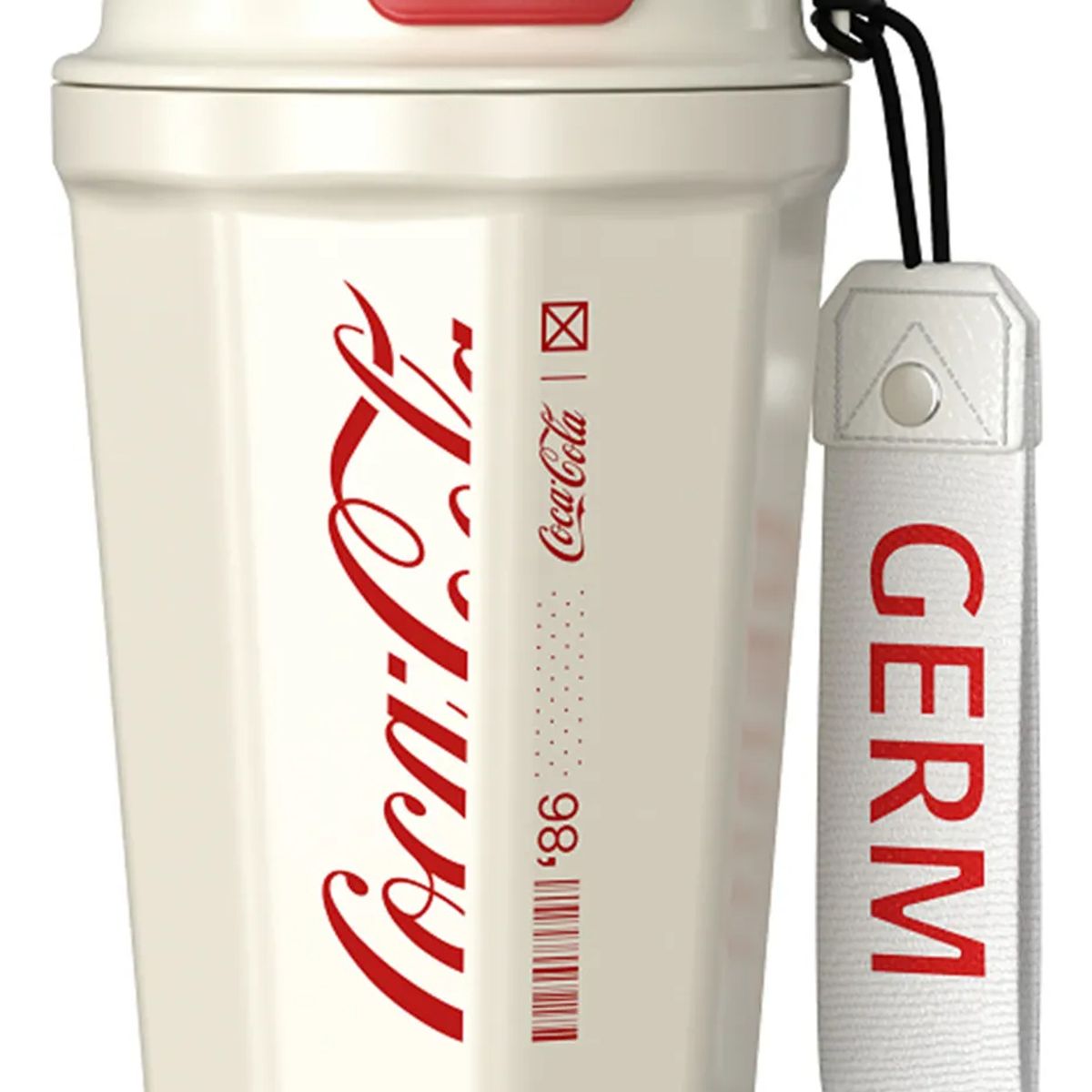 COCA COLA - COCA COLA Germ Termo Taza de Café Frío O Caliente Vaso Térmico, 390 ML Blanco