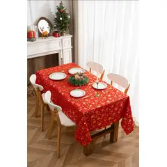 GENERICO - Mantel Impermeable Rectangular Decoración Navidad 220x140 Mantel ROJO
