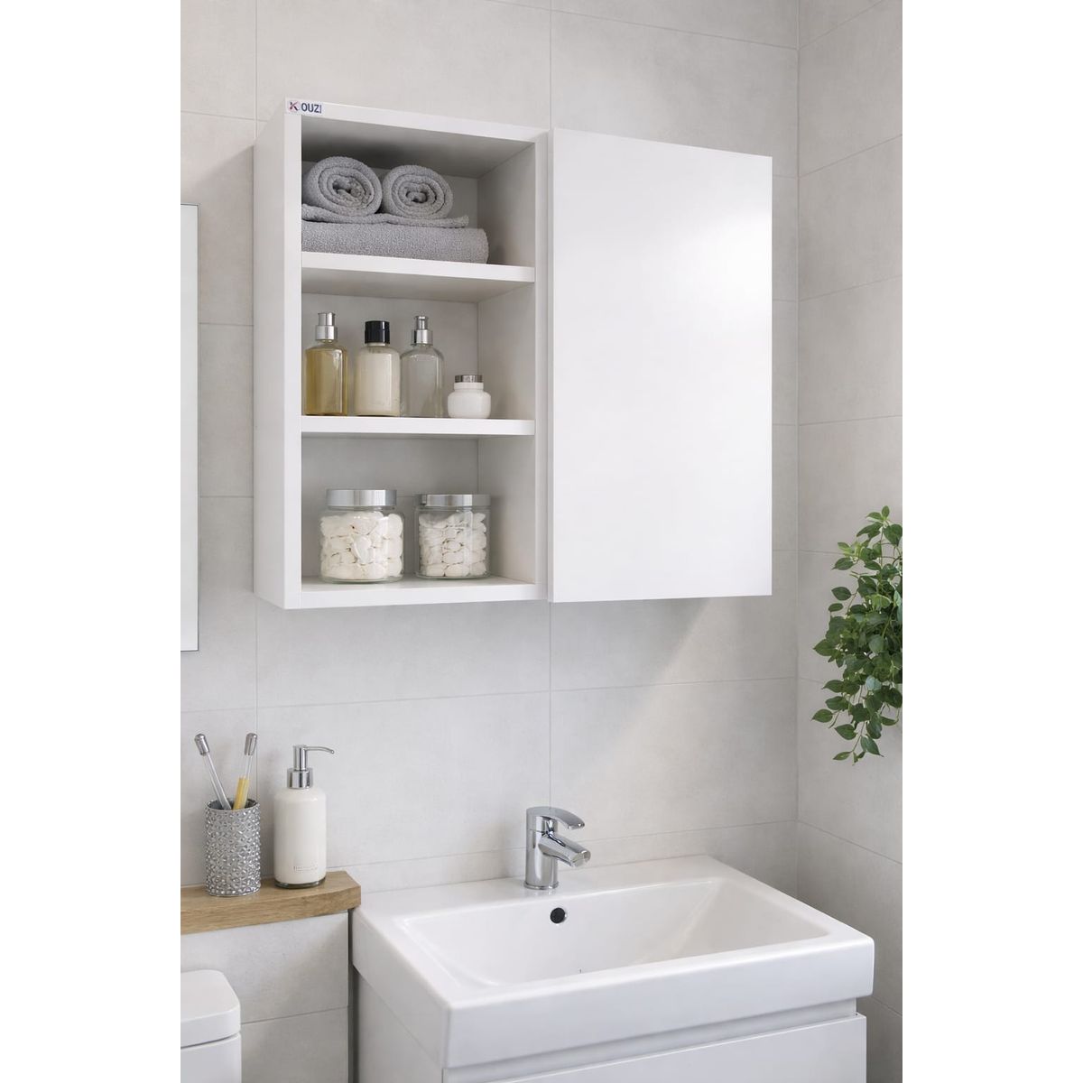 GENERICO - MUEBLE BAÑO ORGANIZAR EL BAÑO modelo 55x55  KOUZI