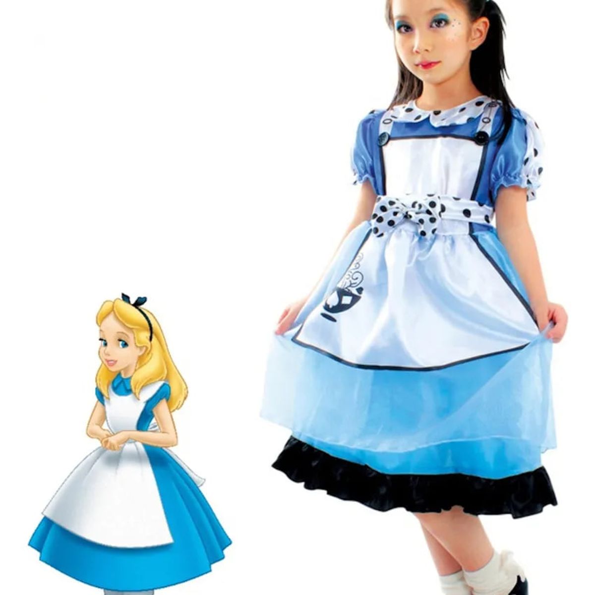 GENERICO - TRAJE DISFRAZ ALICIA EN EL PAIS DE LAS MARAVILLAS 5-6 AÑOS