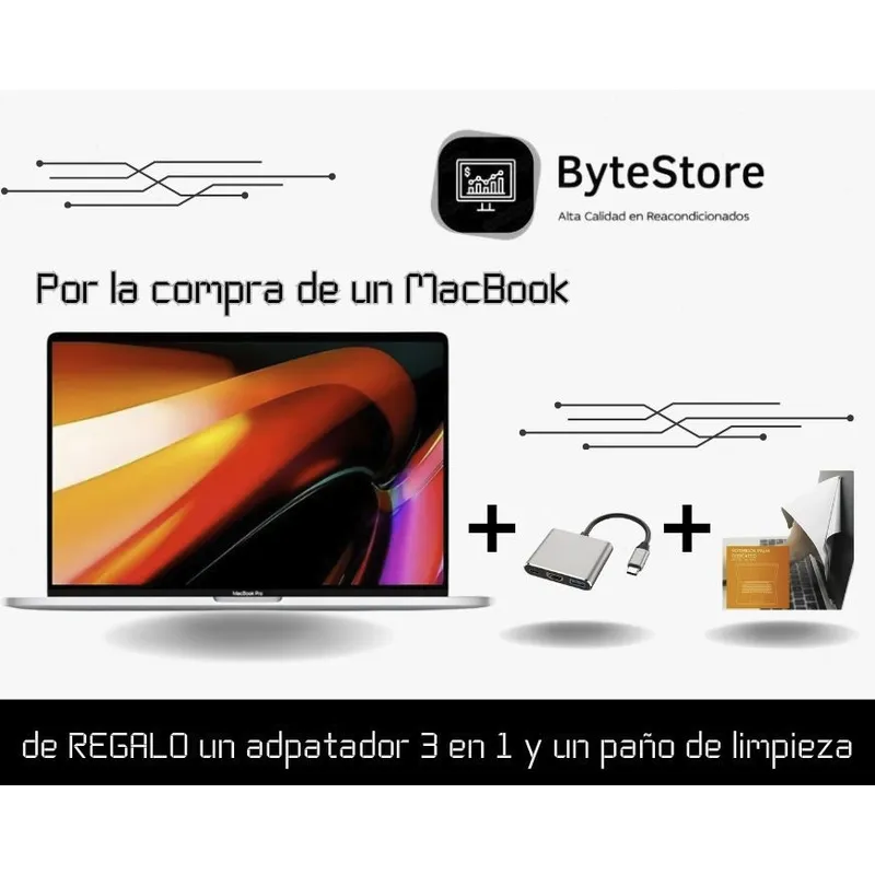APPLE - Macbook Pro i9 9th Gen 2019 16GB Ram 512GB SSD 2.4Ghz Turbo Boost A2166 Reacondicionado