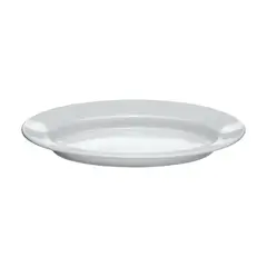 GENERICO - Pack 6 Platos Fuente Ovalado Vidrio Templado Blanco 22 Cm