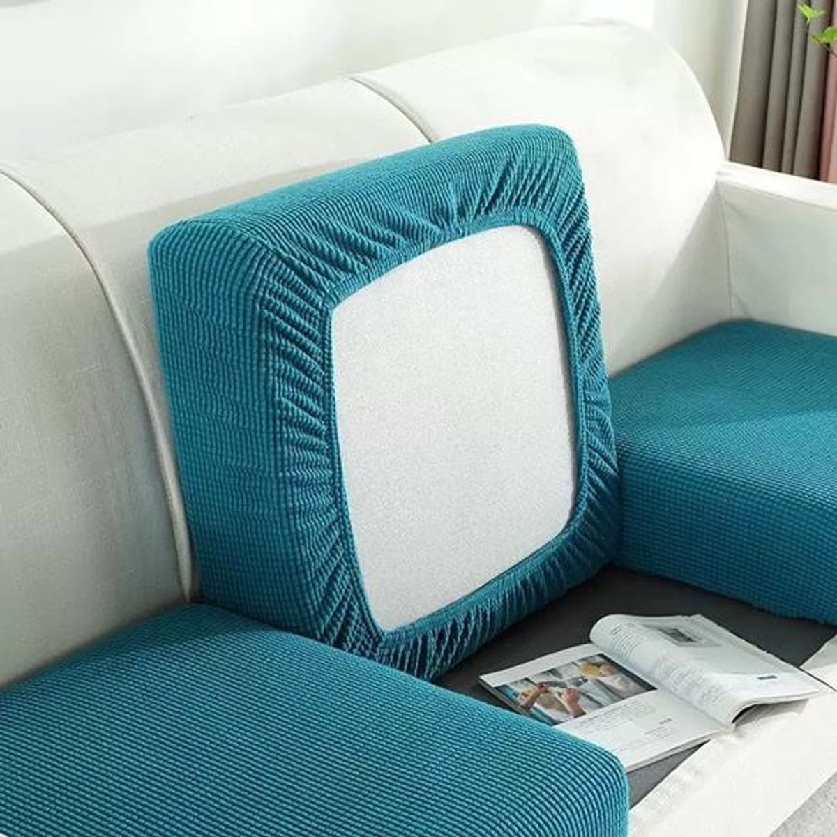 GENERICO - Funda De Asiento Para Cojines De Sofa Cuadrille  PACK 3