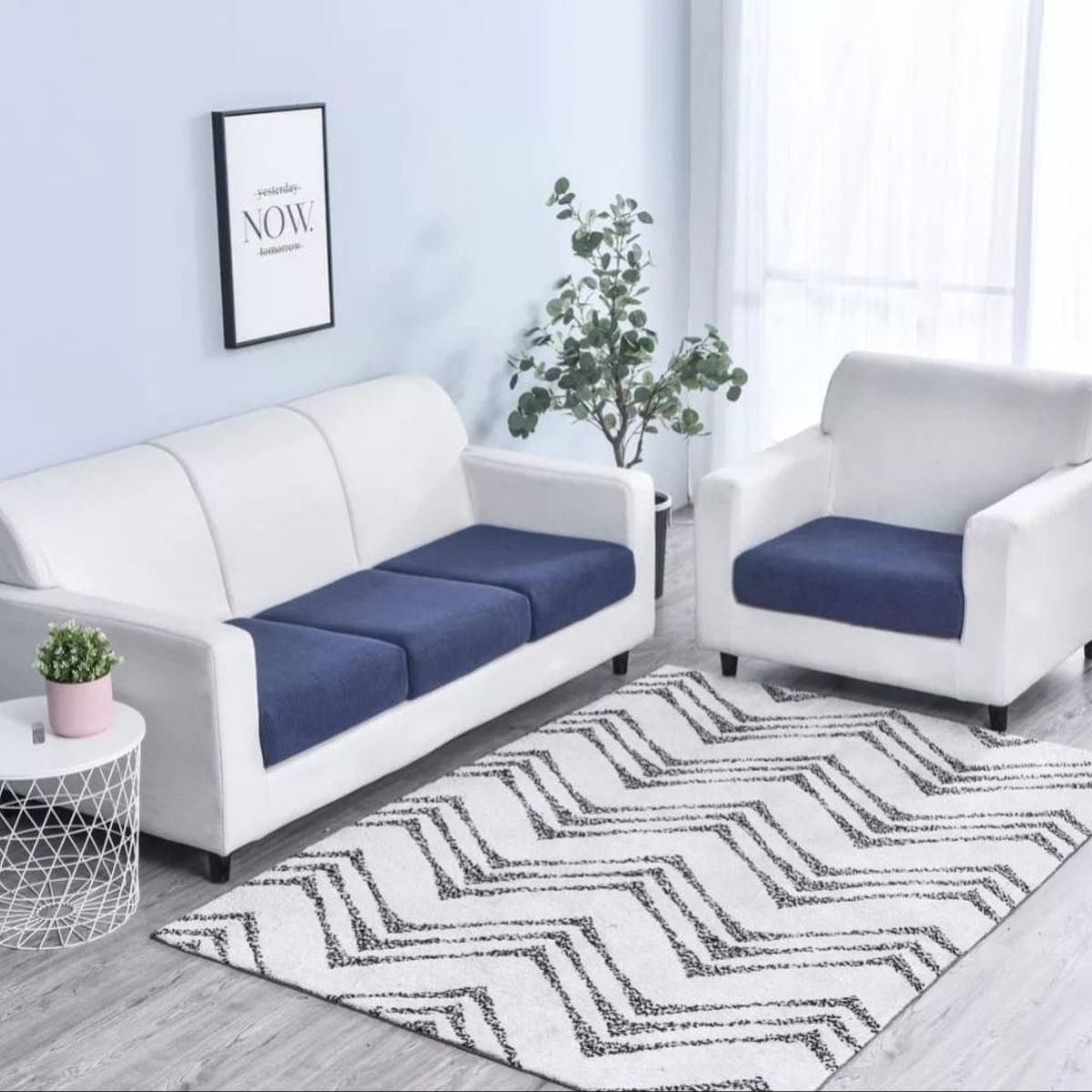 GENERICO - Funda De Asiento Para Cojines De Sofa Cuadrille  PACK 3