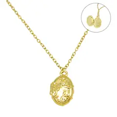 ELBAULDEJUMA - Relicario hiedras zirconias chapado en oro 18k