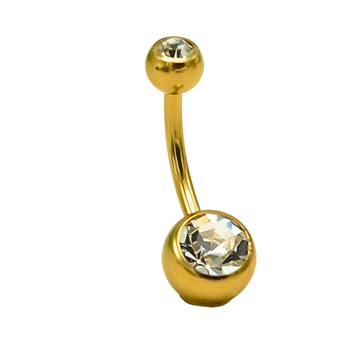 ELBAULDEJUMA - Piercing ombligo navel 14G 10mm Titanio ASTM 136 chapado en oro 18k