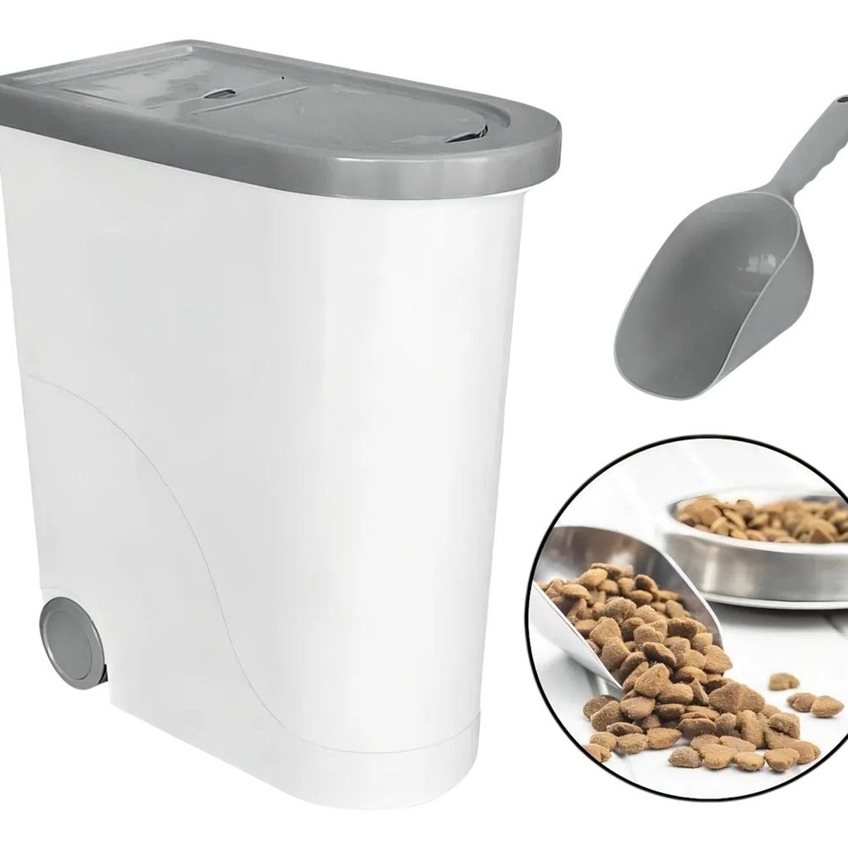 GENERICO - Contenedor de Alimentos 30 L para Mascotas Blanco