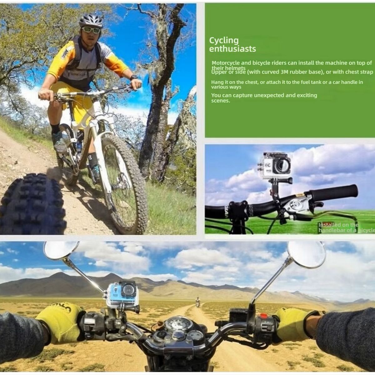 STARTECHOFFICE - Cámara de Acción Deportiva HD 1080 Portátil Impermeable 30mt 900 mAh