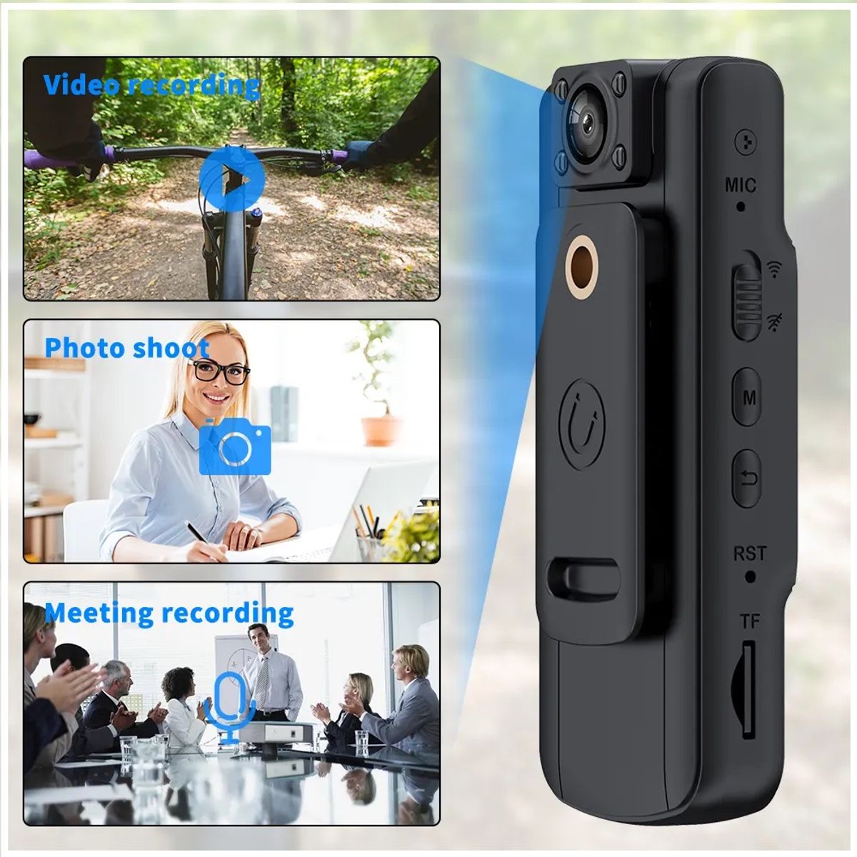 GENERICO - Cámara DVR Portátil Recargable Visión Nocturna y Gran Angular de 130°