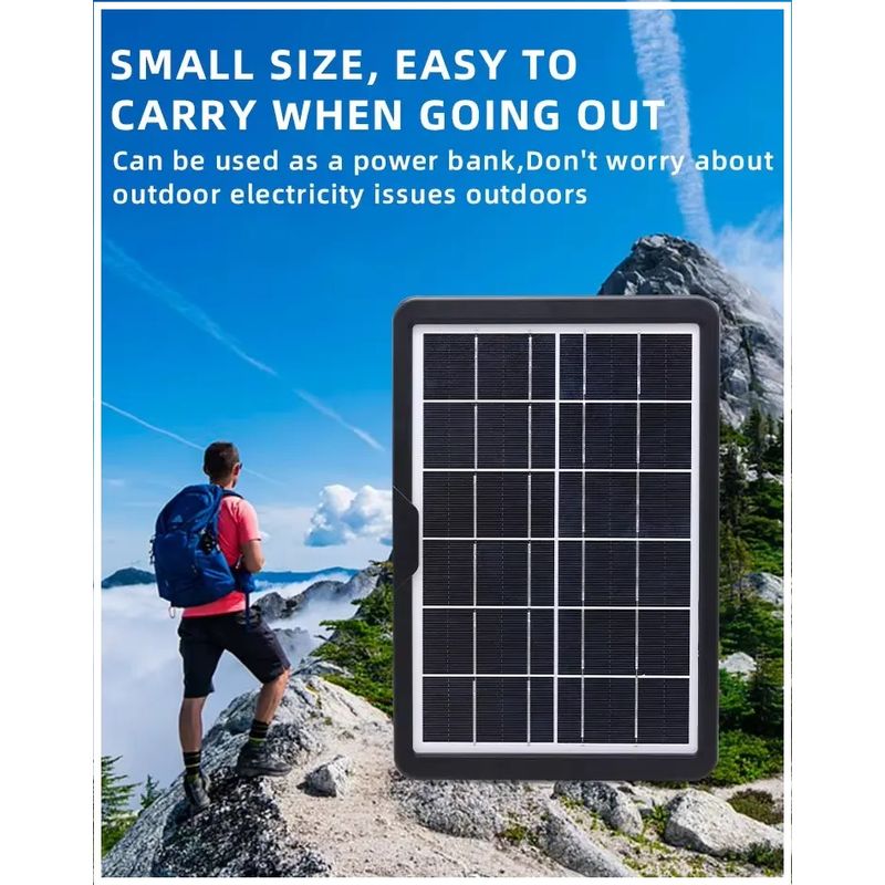 GENERICO - Panel Solar Portátil 20W 18V Adaptador de carga Múltiple Cable USB