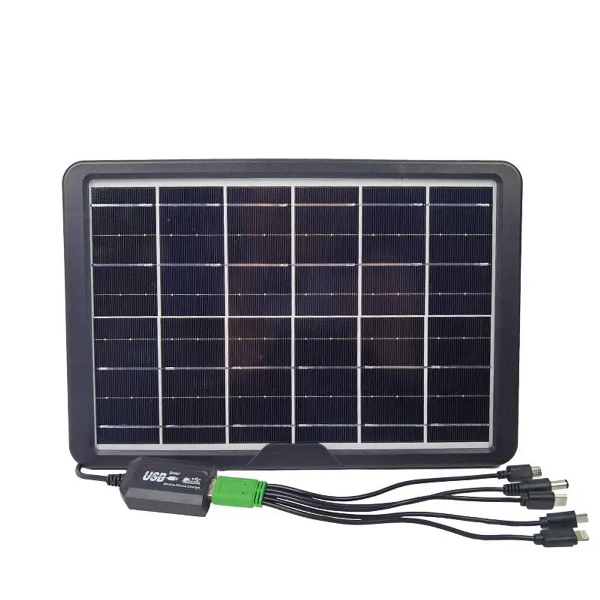 GENERICO - Panel solar portátil cargador múltiples dispositivos 15W Silicio