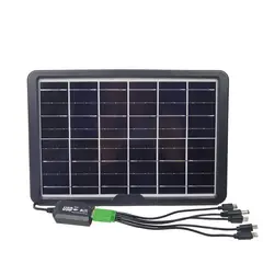 GENERICO - Panel solar portátil cargador múltiples dispositivos 15W Silicio