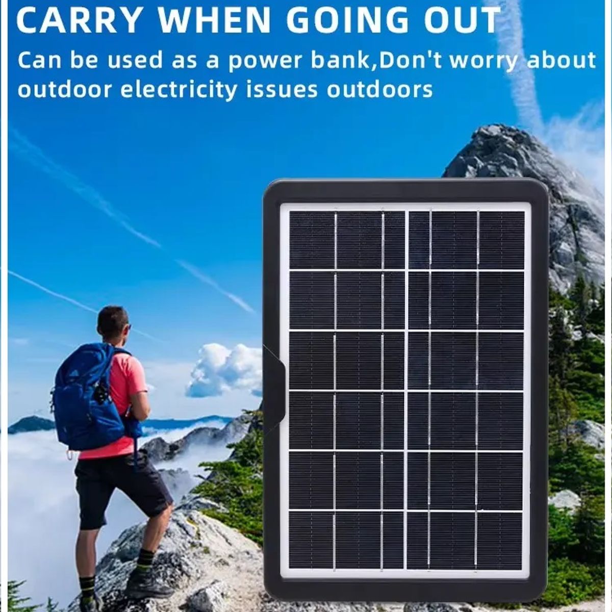 GENERICO - Panel solar portátil cargador múltiples dispositivos 15W Silicio