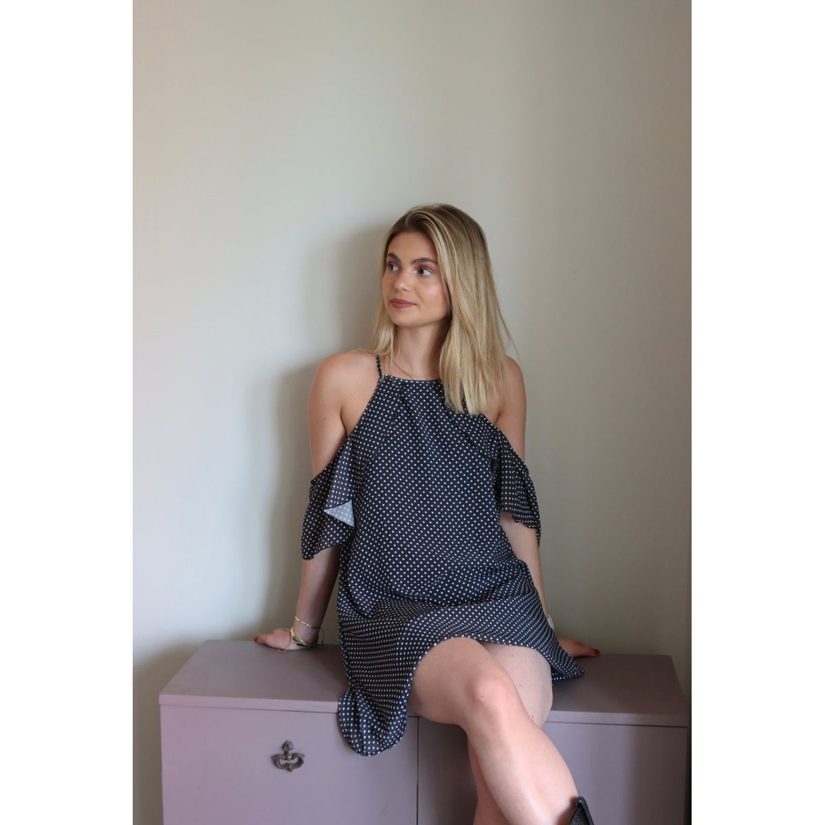 ME QUIERE MUCHO POQUITO NADA - Vestido Dots Negro