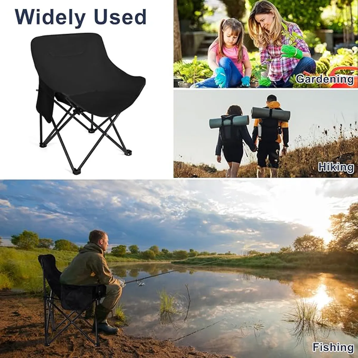 GENERICO - Silla Plegable Portáti Camping Silla Para Playa Silla Pesca