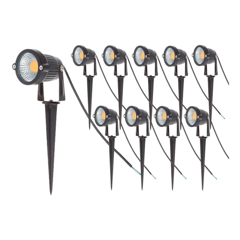 ANYHOGAR - 10 Focos Farol Led 5w Estaca Jardín Exterior