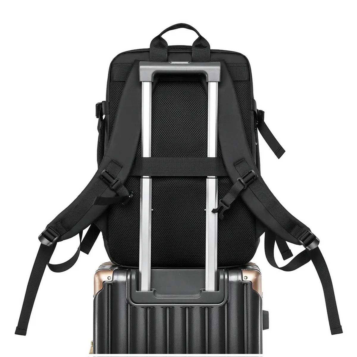 STARTECHOFFICE - Mochila Laptop Ejecutiva Expandible USB Impermeable Antirrobo 20-39L