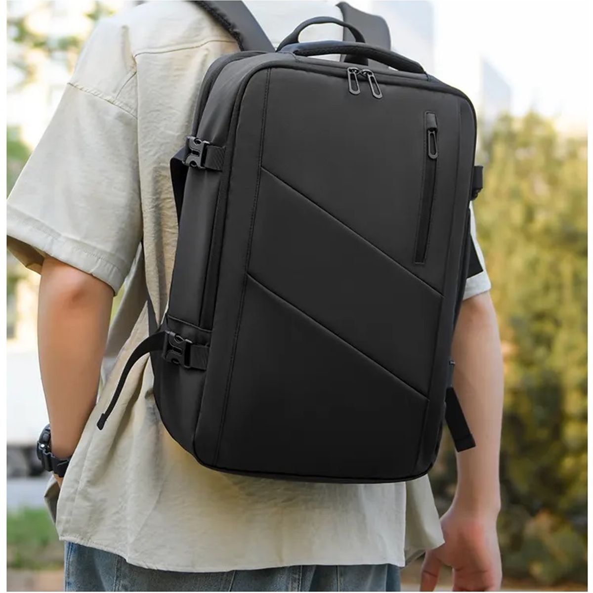 GENERICO - Mochila Laptop Ejecutiva Expandible USB Impermeable Antirrobo 20-39L