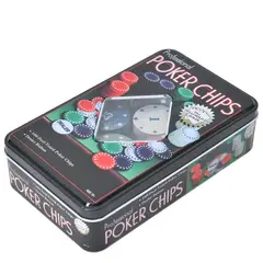 GENERICO - Set de Poker 100 Fichas en Caja Metálica Portátil Chips Numerado Resistente Profesionales