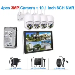 ARTIHOGAR - Kit 4 Camaras Seguridad Inalambricas FHD Audio con Pantalla LCD + Disco 1 Tera