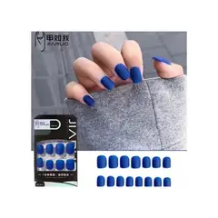 GENERICO - Uñas Press On Manicura Kit Uñas Postizas Con Diseño Azul47