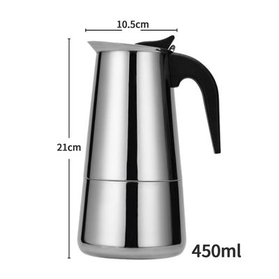 Imagen 2 del producto Cafetera Mocha De 450 Ml 9 Tazas Acero Inoxidable Plateado